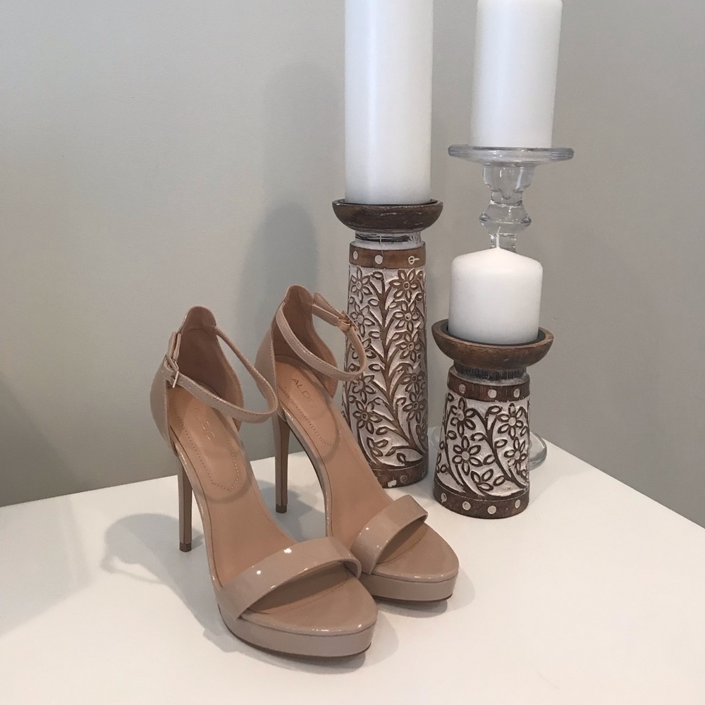 ALDO Patent Leather Platform Open-Toe Heels